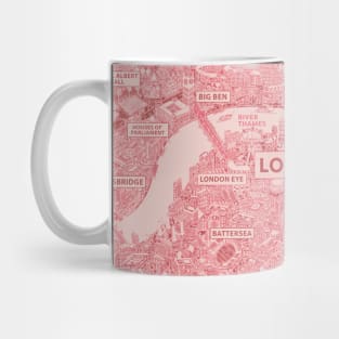 London city map red UK Mug